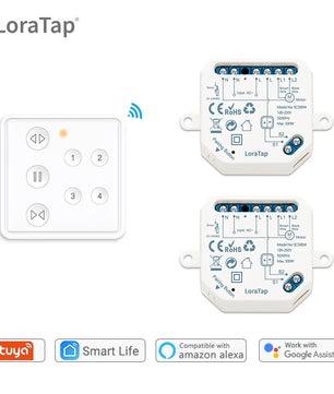 LoraTap 240V 300W Plastic WiFi Rolling Blinds Curtain Switch