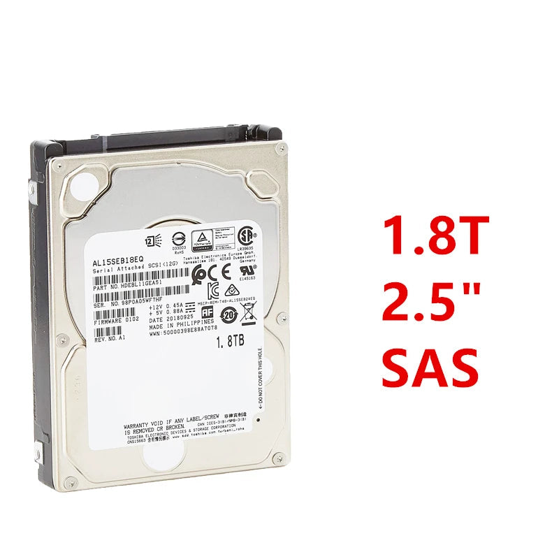1.8TB SAS 2.5" 256MB 10000RPM Hard Disk Drive For Desktop