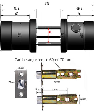 Stainless Steel Fingerprint Bluetooth WIFI Right Push Door Lock