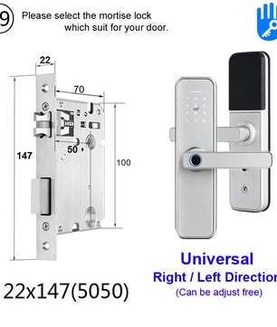 RayKube Aluminium Alloy Fingerprint Digital Smart Door Lock