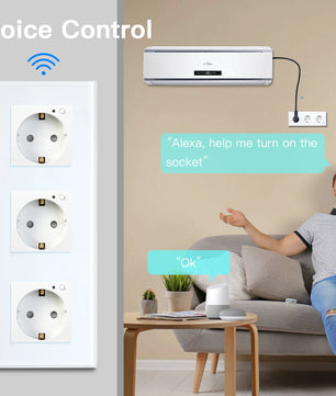 Bseed 16A Glass Panel Wireless WIFI Control Smart Power Socket