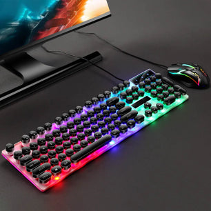104 Keys Plastic USB Wired Mechanical RGB Backlit Gaming Keyboard