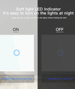 Bseed Alloy 1 Gang 1 Way Crystal Glass Panel Light Touch Switch