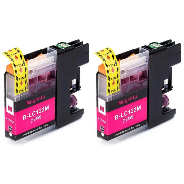 2 PCs LC121/LC123 Ink Cartridge For Brother MFC-J4510DW MFC-J4610DW