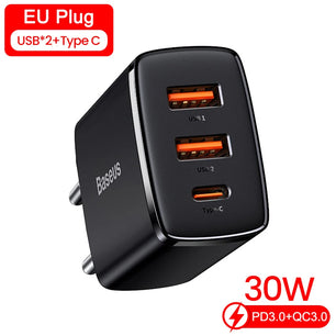 Baseus 30W USB Type C Fast Charger For iPhone 14 13 Pro Max