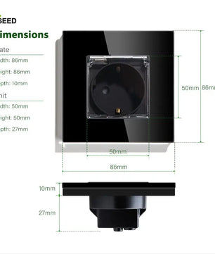 Bseed 16A Glass Panel Wireless WIFI Control Smart Power Socket