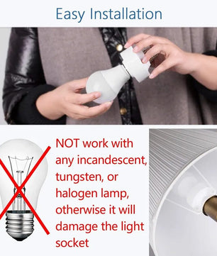 LoraTap 2.5A 30 Watt Plastic Remote Control Portable Lamp Holder