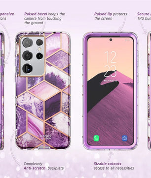 Polycarbonate Full-Body Rugged Case For Samsung Galaxy S21 Ultra