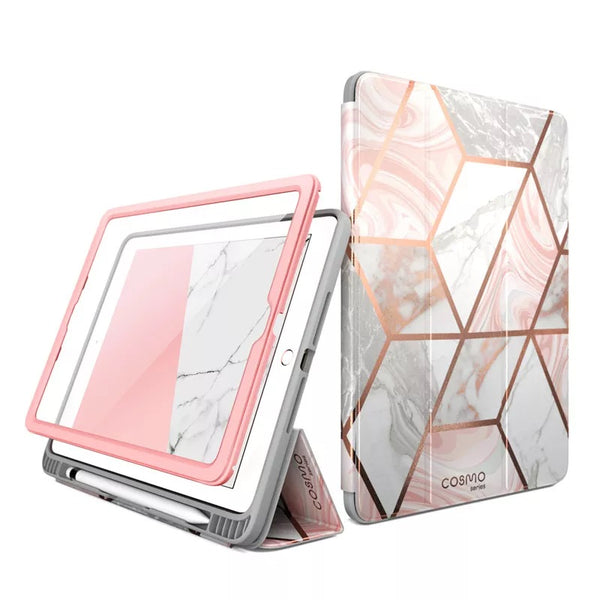 PU Leather Full-Body Marble Trifold 9.7 Inches Case For iPad