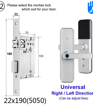 RayKube Aluminium Alloy Fingerprint Digital Smart Door Lock