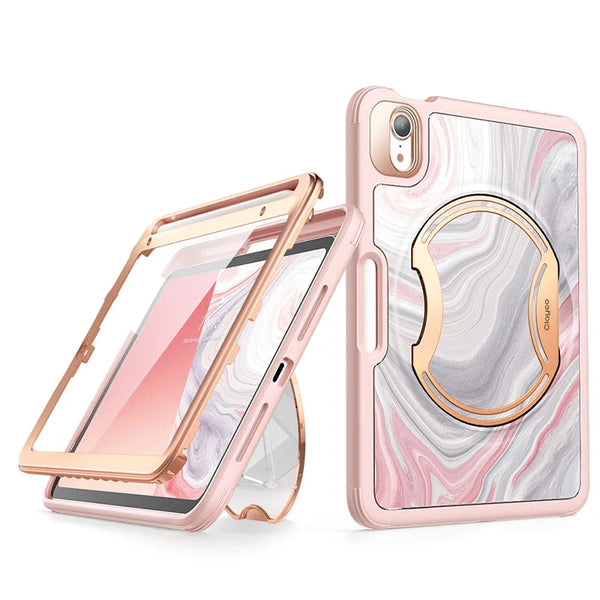PU Leather Full-Body Marble Trifold 8 Inches Case For iPad Mini 6