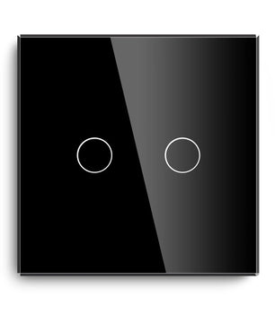 Bseed Alloy 2 Gang 1 Way Crystal Glass Push Button Light Switch