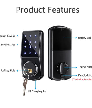 Aluminium Alloy Remote Control Bluetooth Electronic Door Lock