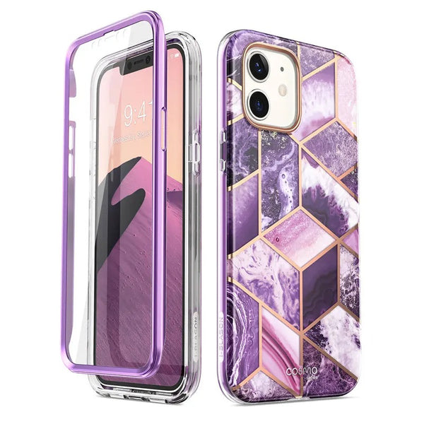 Polycarbonate Full-Body Marble Bumper Case For iPhone 12 Mini