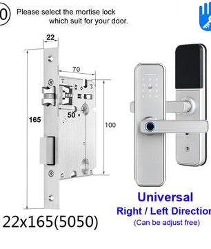 RayKube Aluminium Alloy Fingerprint Digital Smart Door Lock