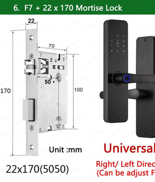 Zinc Alloy Fingerprint Bluetooth Rechargeable Battery Door Lock
