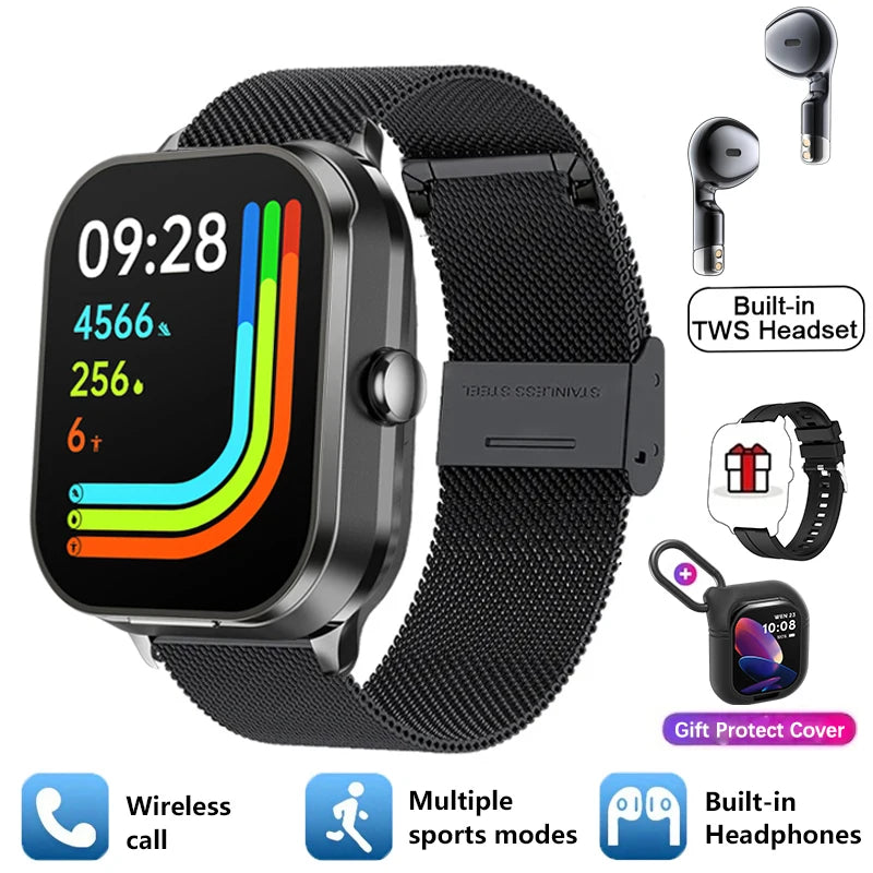 Silica Gel Waterproof Heart Rate Tracker Android Square Smartwatch