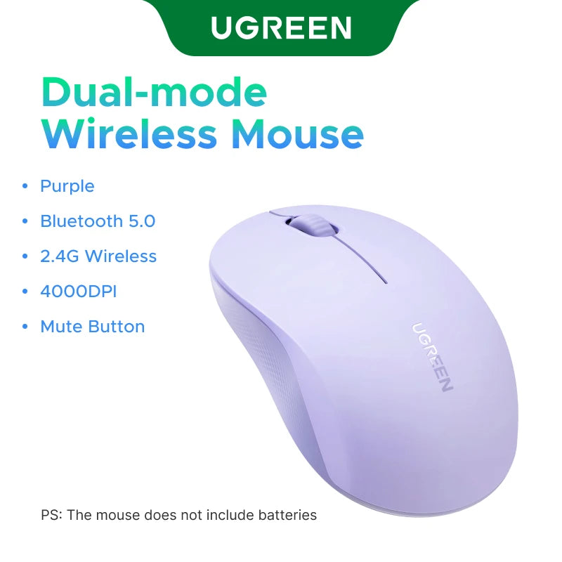 Ugreen Wireless Mouse 2.4G Bluetooth Dual Mode Portable Mouse
