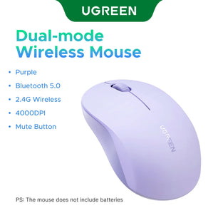 Ugreen Wireless Mouse 2.4G Bluetooth Dual Mode Portable Mouse