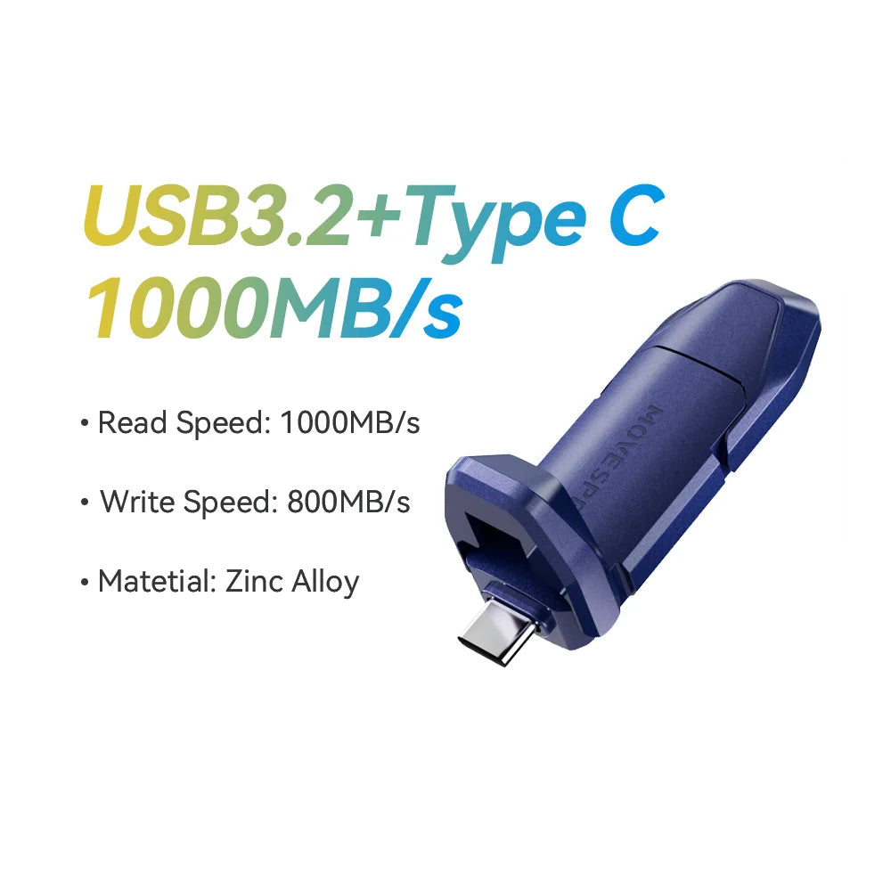 128GB - 2TB USB 3.2 External Flash Memory Solid State Pen Drive