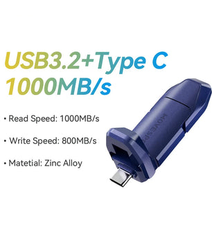 128GB - 2TB USB 3.2 External Flash Memory Solid State Pen Drive