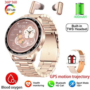2-In-1 Silica Gel Waterproof Bluetooth Earphones With Smartwatch