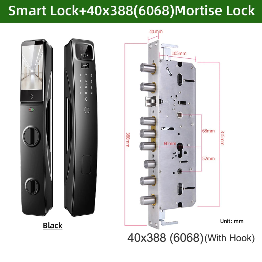 Aluminium Alloy Digital Fingerprint WIFI Reversible Smart Lock