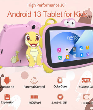 Sauenaneo 7-Inch Android 13 Kids Tablet With Dual Camera Function