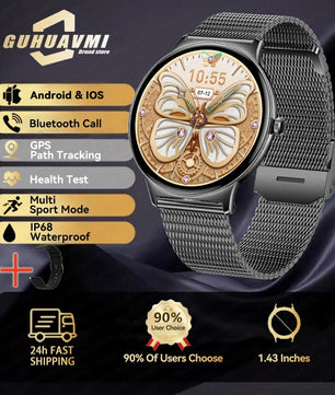 Silica Gel Full Touch Screen Android Round Shaped Digital Smartwatch