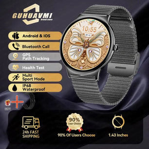 Silica Gel Full Touch Screen Android Round Shaped Digital Smartwatch