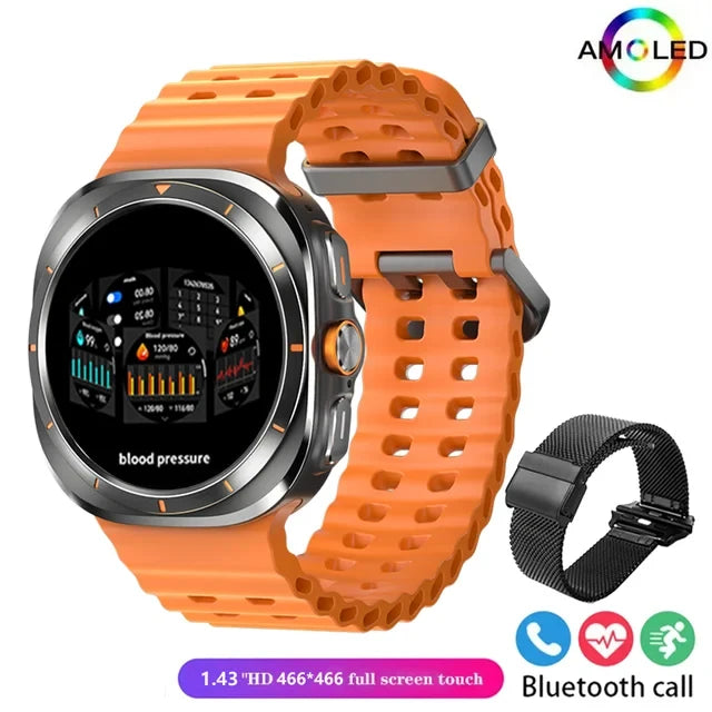 Silica Gel Waterproof Bright Screen Bluetooth Round Shape Smartwatch