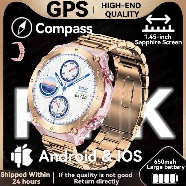 Silica Gel Waterproof Android Round Shaped Amoled Screen Smartwatch