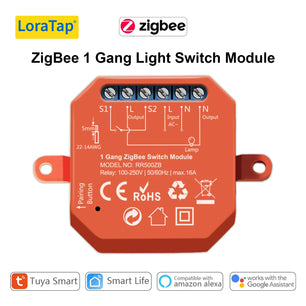 LoraTap 10A 300W Plastic Smart ZigBee 3.0 Light Switch Module