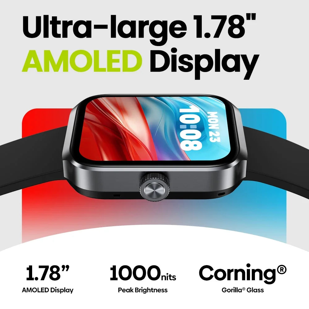 Silica Gel Amoled Display Waterproof Android Square Shape Smartwatch
