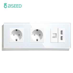 Bseed 16A Glass Panel Wireless WIFI Control Smart Power Socket