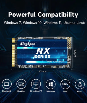 KingSpec 256GB - 1TB 3400Mbps Internal Solid State Disk