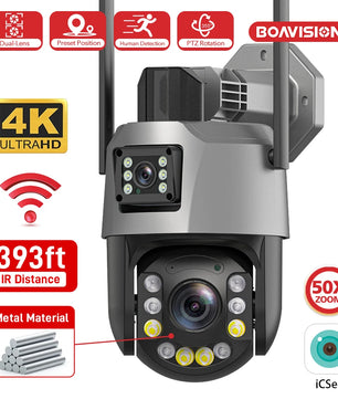 Boavision 8MP WIFI Dual Lens Dual Screen Waterproof Dome Camera