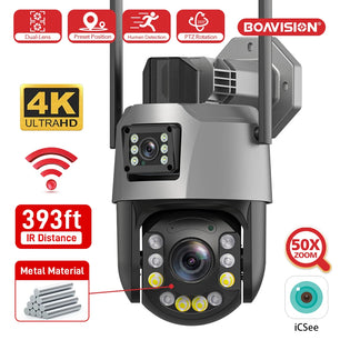 Boavision 8MP WIFI Dual Lens Dual Screen Waterproof Dome Camera