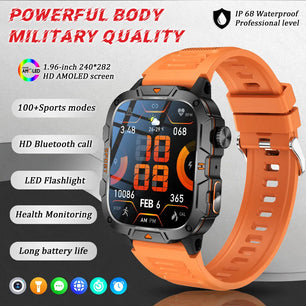 Fine Steel Waterproof Android Square Shaped Amoled Screen Smartwatch