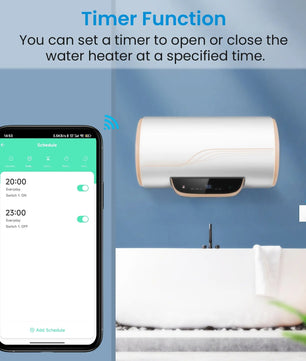 LoraTap 250V 20A Plastic Remote Control WiFi Boiler Heater Switch