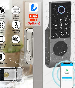 Stainless Steel Double Fingerprint Waterproof Reversible Door Lock