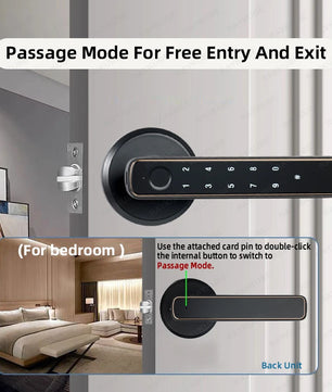 Zinc Alloy Fingerprint Bluetooth Electronic Reversible Door Lock