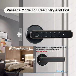 Zinc Alloy Fingerprint Bluetooth Electronic Reversible Door Lock