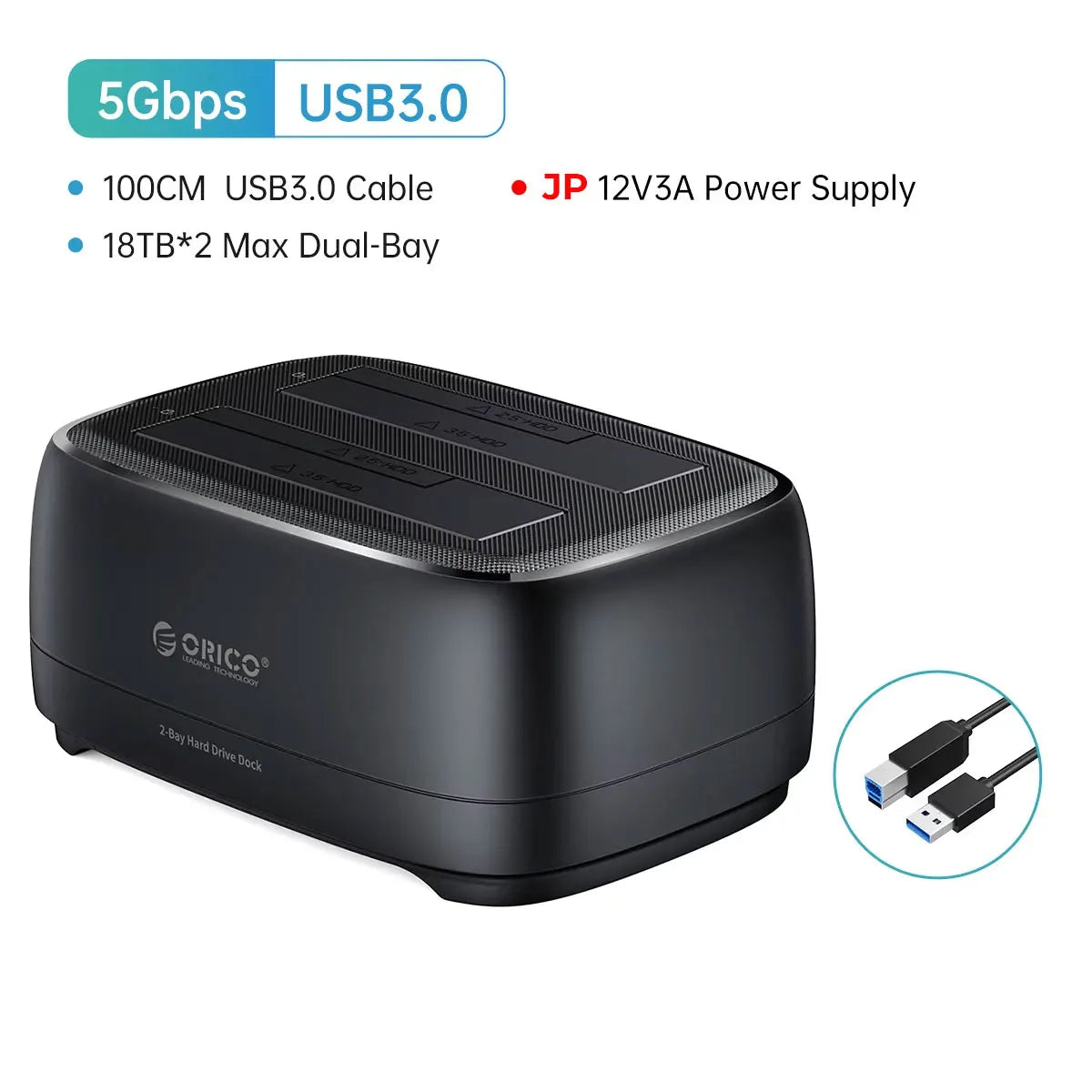 Plastic USB 3.0 3.5 Inch Type-C Dual Bay Hard Drive