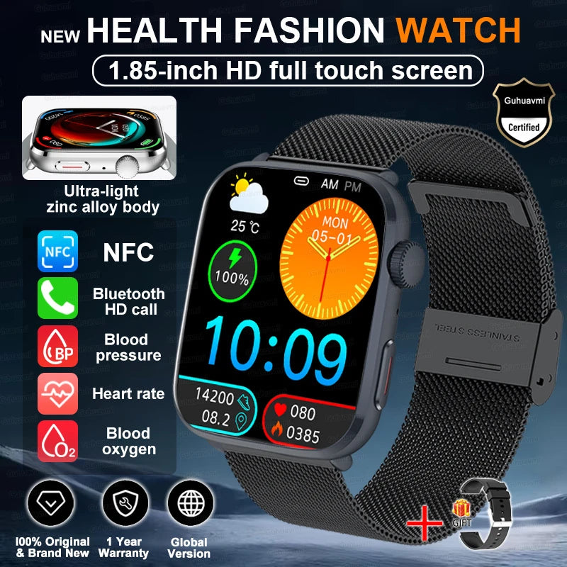 Rubber Waterproof Android Square Shaped Amoled Screen Smartwatch