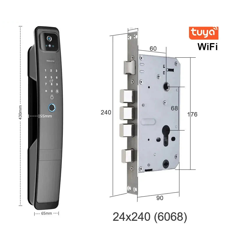 RAYKUBE DF5 Tuya WiFi Camera Fingerprint Electronic Smart Lock