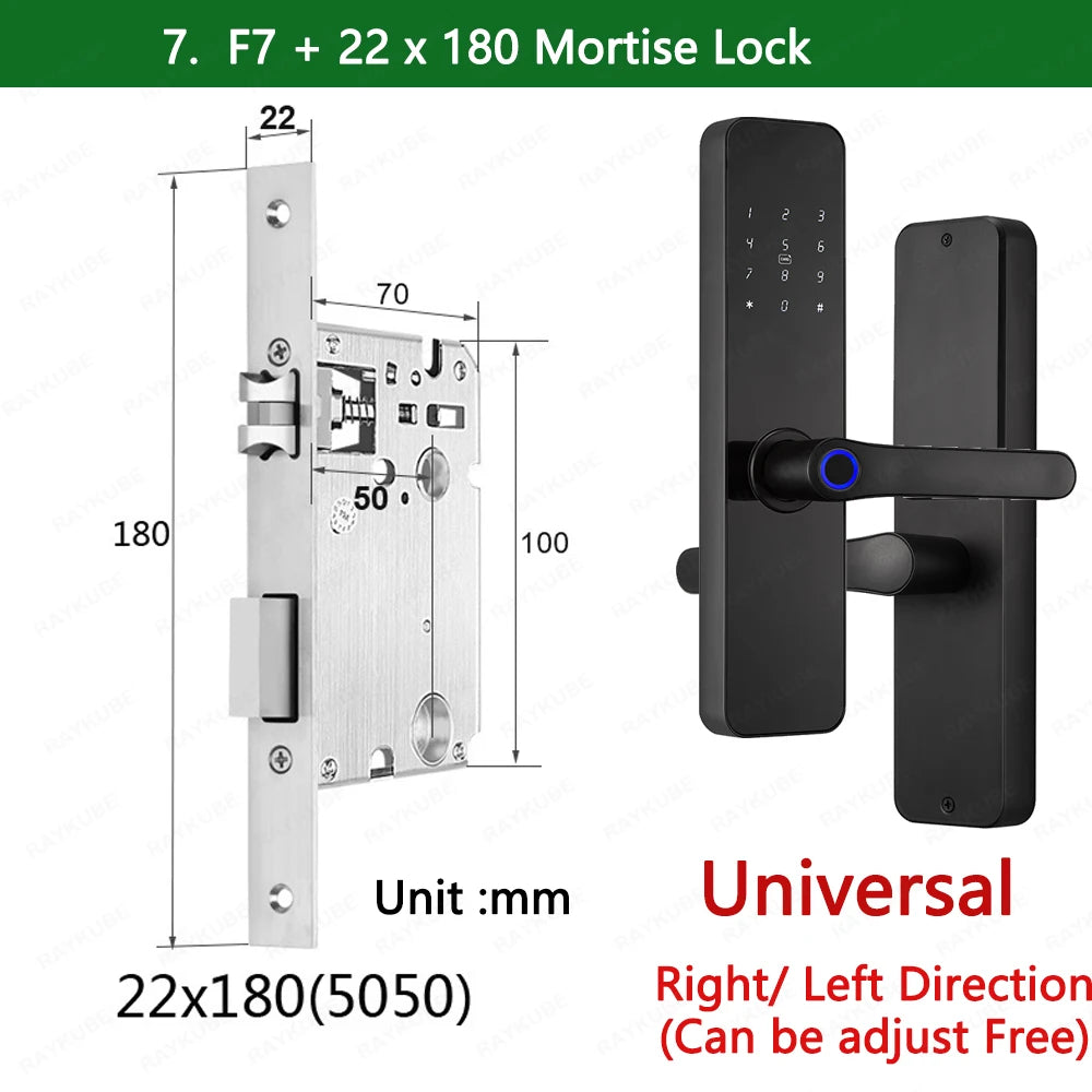 Zinc Alloy Fingerprint Bluetooth Rechargeable Battery Door Lock