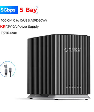 Plastic 5 Bay USB C DAS Enclosure Hard Drive For Desktop