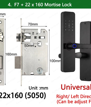 Zinc Alloy Fingerprint Bluetooth Rechargeable Battery Door Lock
