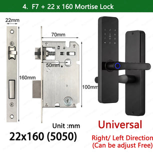 Zinc Alloy Fingerprint Bluetooth Rechargeable Battery Door Lock